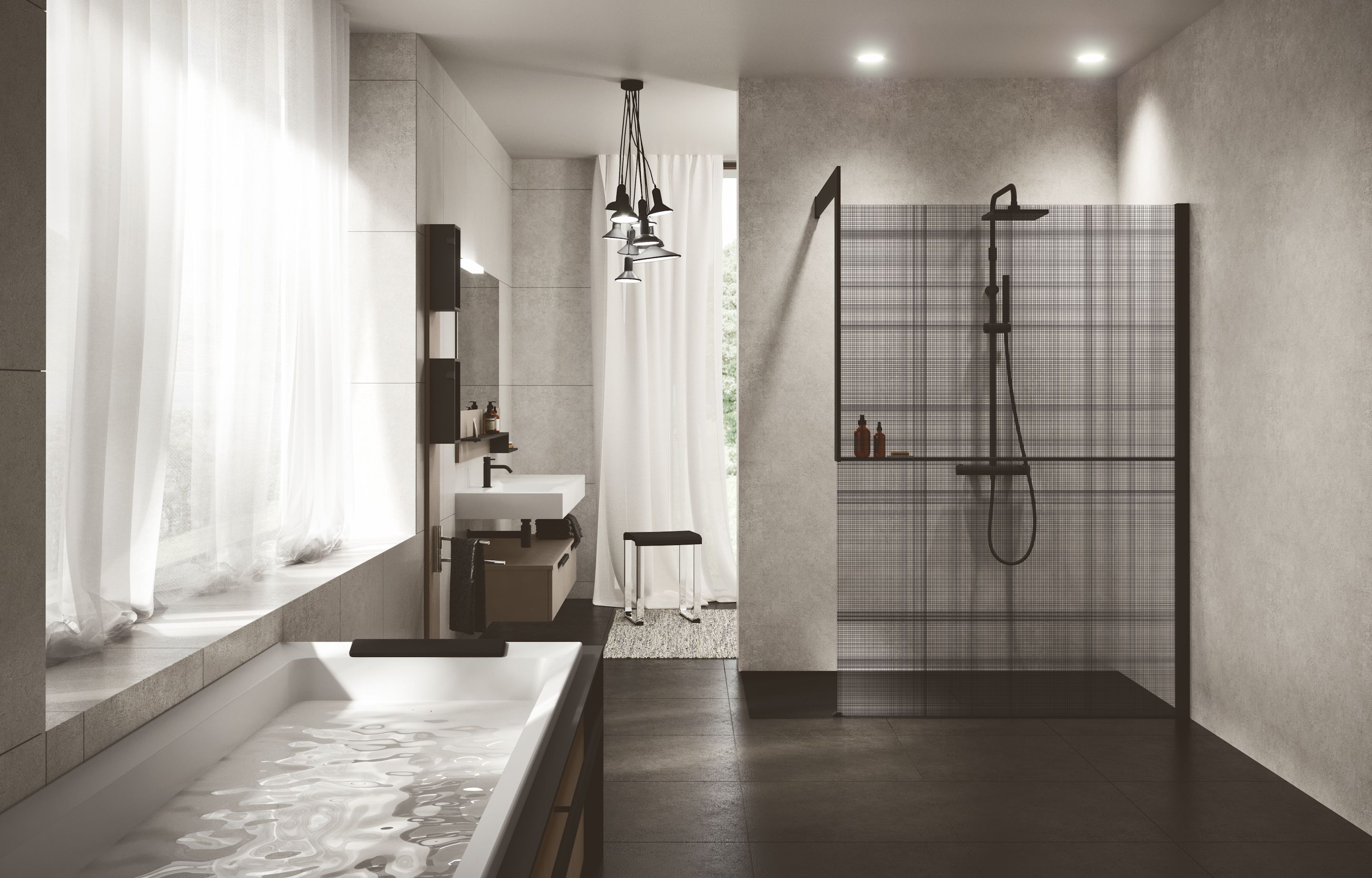 Docce walk-in - Kuadra H Frame serigrafato